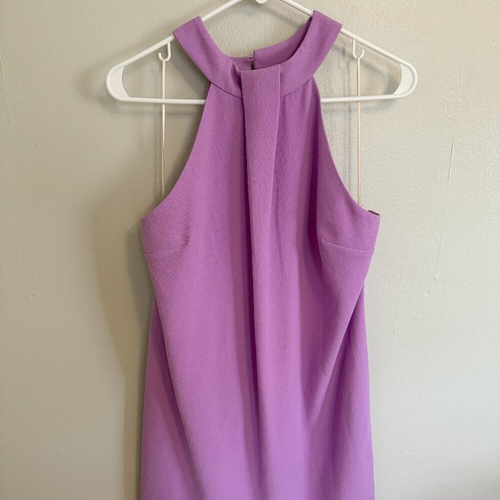 Trina Turk Women's Size 8 Halter Purple Grove Shift Dress Sleeveless Mini Dress